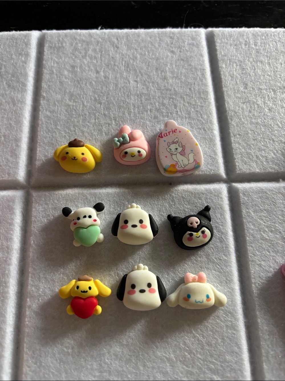 9 Small Pet Toy Charms - Assorted Yellow, Pink, Black, White dyi